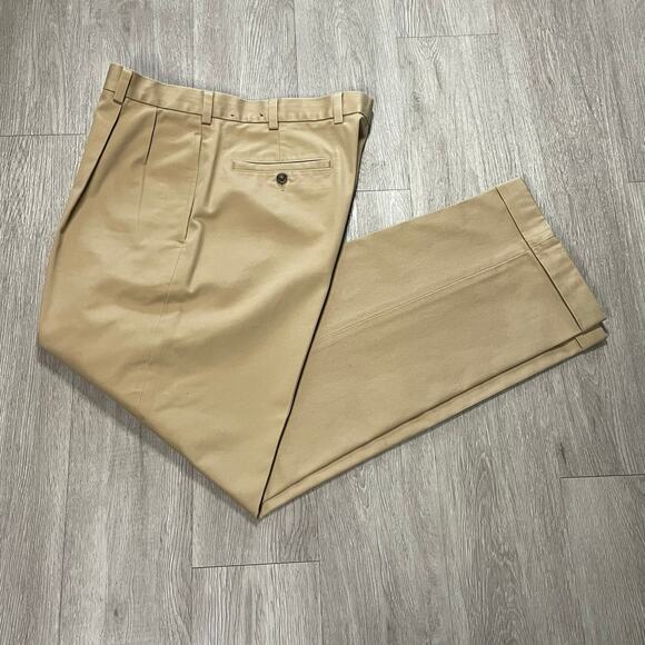 Brooks Brothers Mens Pants 35x32 Classic Fit Professional Wear Cuffed Pleated